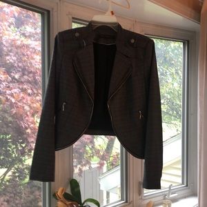 White House Black market blazer size 8 plaid moto zip